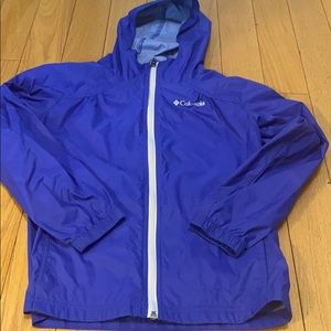 Girls Columbia light rain jacket sz Medium purple
